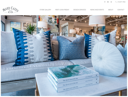 Sceenshot of website design for Mary Cates and Co.