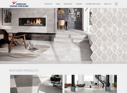 Screenshot image of website design for www.wonderporcelain.com